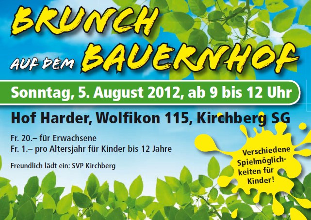 SVP Kirchberg: Brunch auf dem Bauernhof