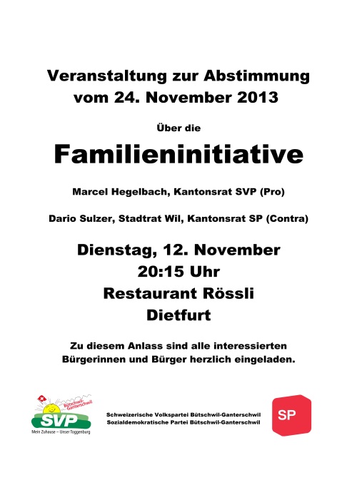 Anlass SVP Bütschwil-Ganterschwil
